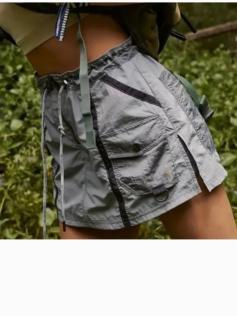 Free People Movement Moonbeam Rainwater Slate Blue Gray Utility Skort Small - Picture 2 of 14